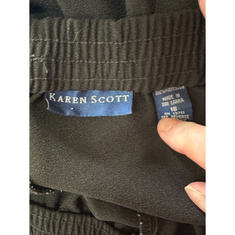 Karen Scott Women's Plus Size 18 Black Dress Pants Slash Pockets Hi Rise Black - Picture 2 of 3